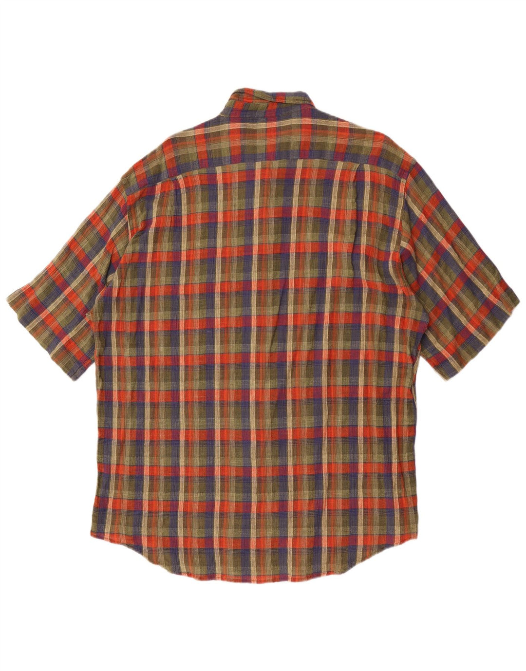 Missoni Mens Short Sleeve Shirt 2XL Green Check Cotton