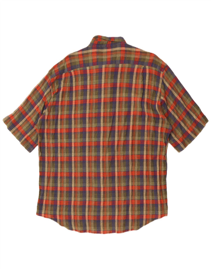 Missoni Mens Short Sleeve Shirt 2XL Green Check Cotton