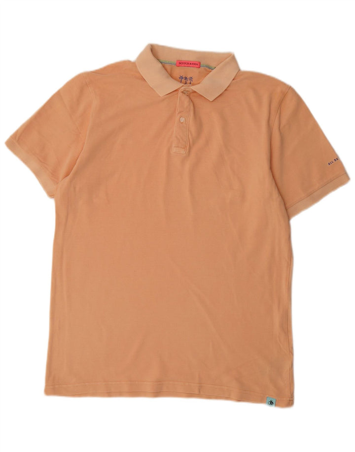 Scotch & Soda Mens Polo Shirt Large Orange Cotton