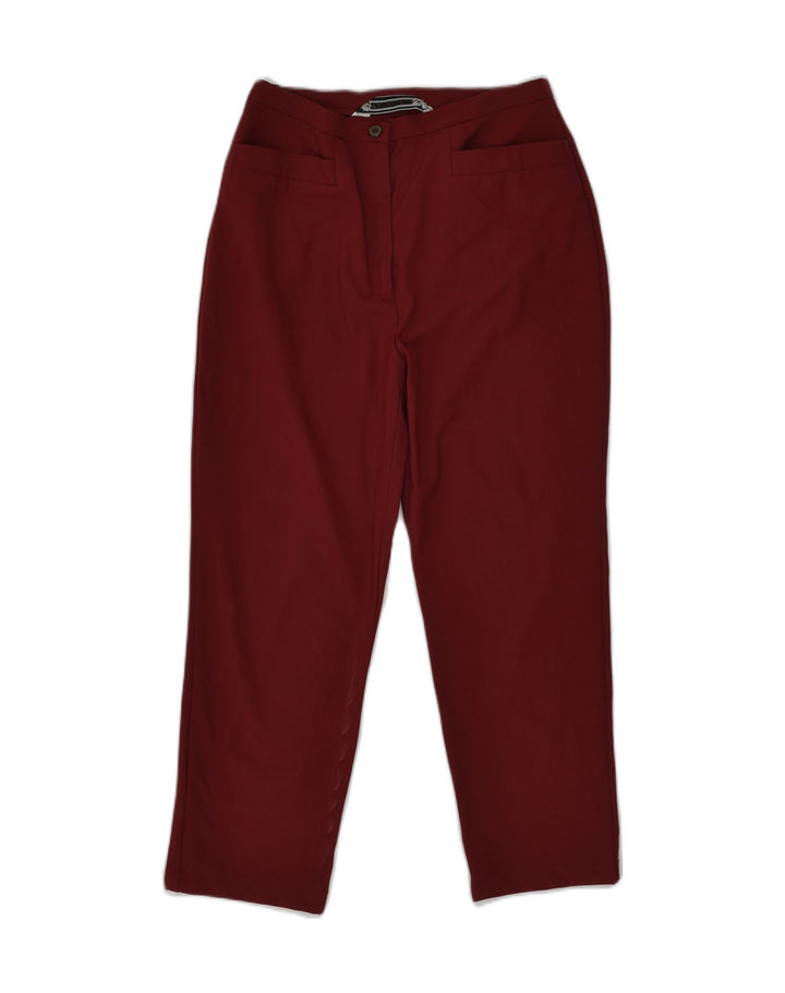 KRIZIA JEANS Womens Crop Casual Trousers IT 44 Medium W28 L23 Burgundy | Vintage Krizia Jeans | Thrift | Second-Hand Krizia Jeans | Used Clothing | Messina Hembry 