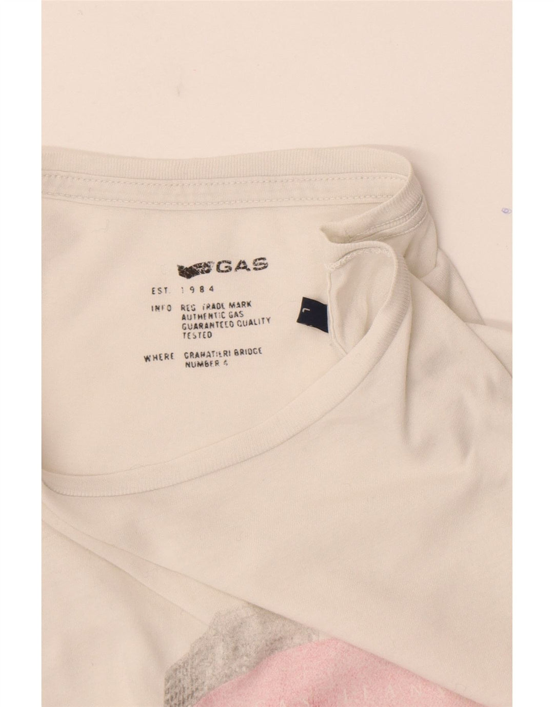 Gas Womens Graphic Top Long Sleeve UK 16 Large White