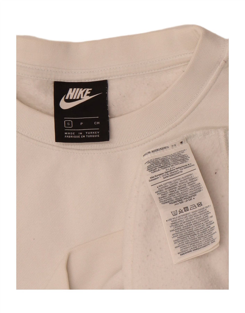 NIKE Womens Oversized Sweatshirt Jumper UK 10 Small Off White Colourblock Vintage Nike and Second-Hand Nike from Messina Hembry 