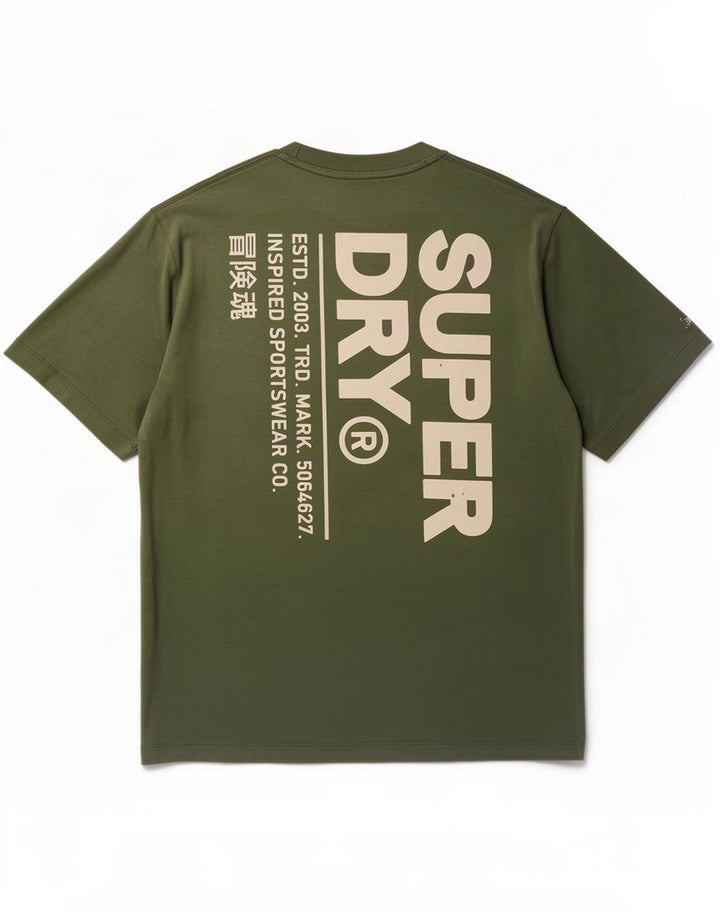 Superdry Mens Graphic T-Shirt Top Large Green Cotton