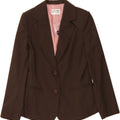 SASHA Womens 2 Button Blazer Jacket UK 12 Medium Brown Polyester Vintage Sasha and Second-Hand Sasha from Messina Hembry 