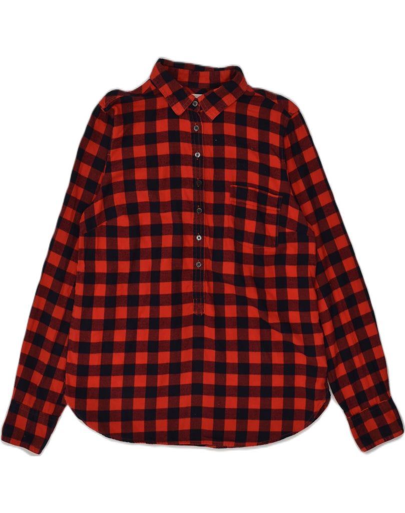 J. CREW Womens Perfect Fit Pullover Shirt UK 10 Small Red Gingham Cotton | Vintage J. Crew | Thrift | Second-Hand J. Crew | Used Clothing | Messina Hembry 