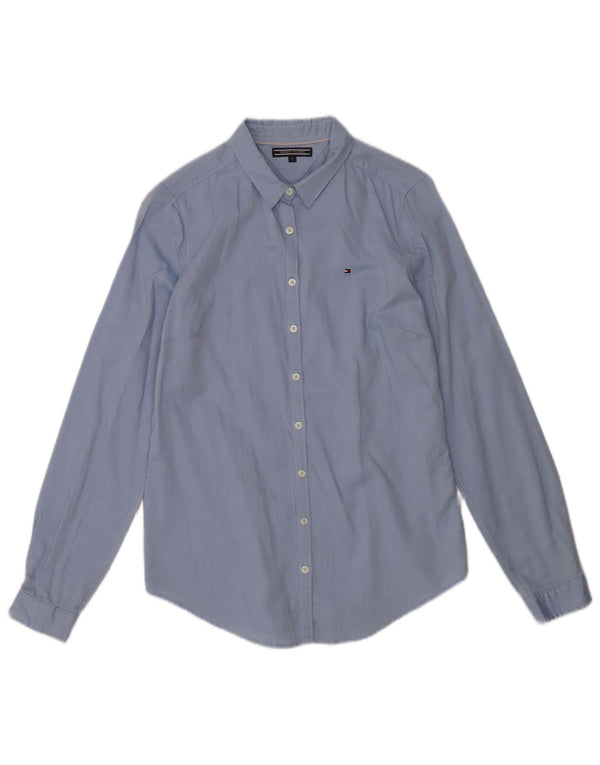 Tommy Hilfiger Womens Shirt US 6 Medium Blue Cotton