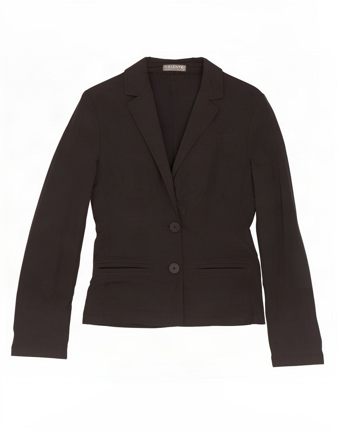 Krizia Poi Womens 2 Button Blazer Jacket IT 42 Medium Black