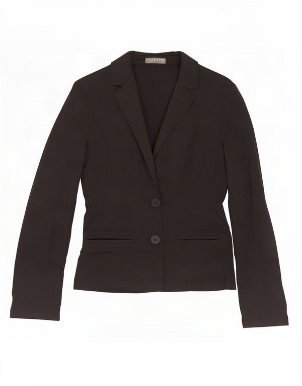 Krizia Poi Womens 2 Button Blazer Jacket IT 42 Medium Black