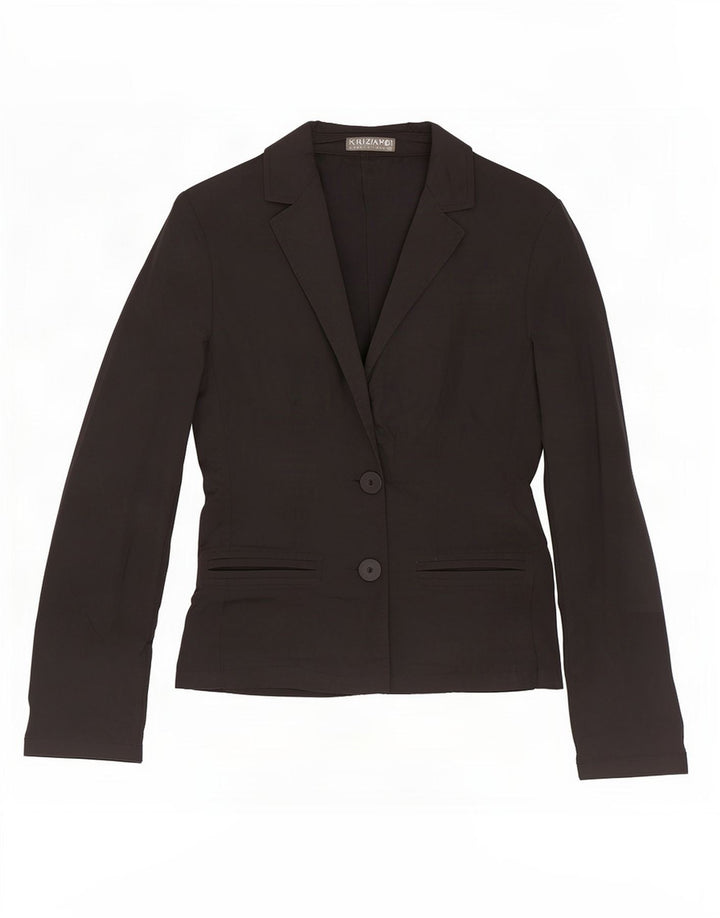 Krizia Poi Womens 2 Button Blazer Jacket IT 42 Medium Black