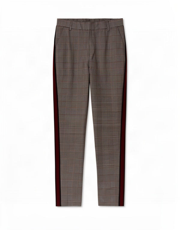 Zara Womens Straight Chino Trousers XS W24 L25 Grey Check