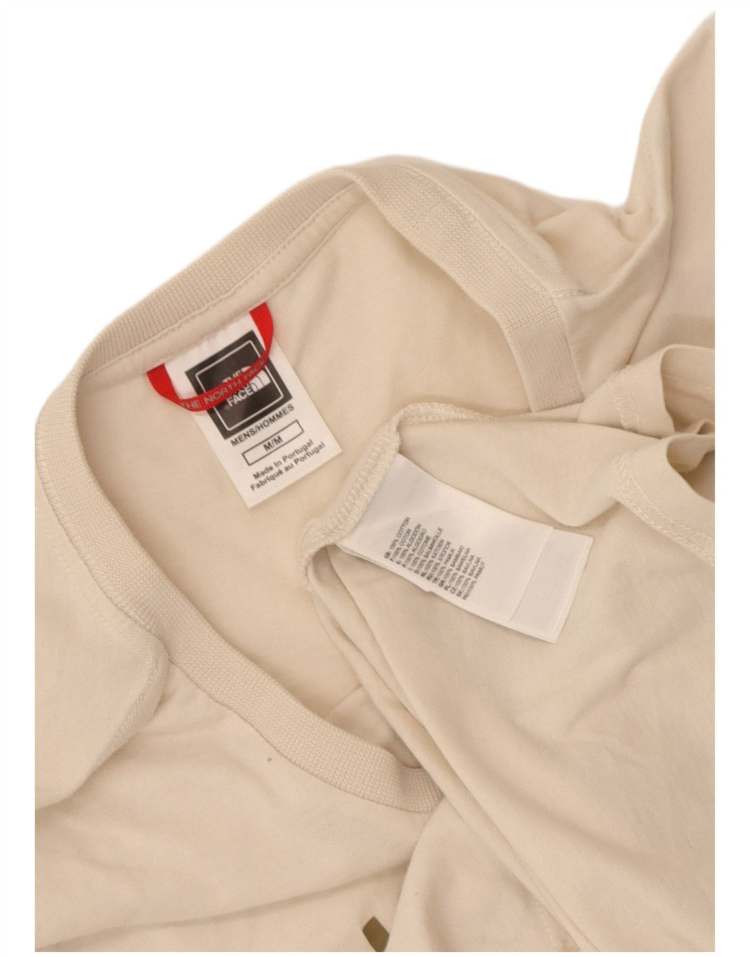 The North Face Mens Graphic T-Shirt Top Medium Beige Cotton