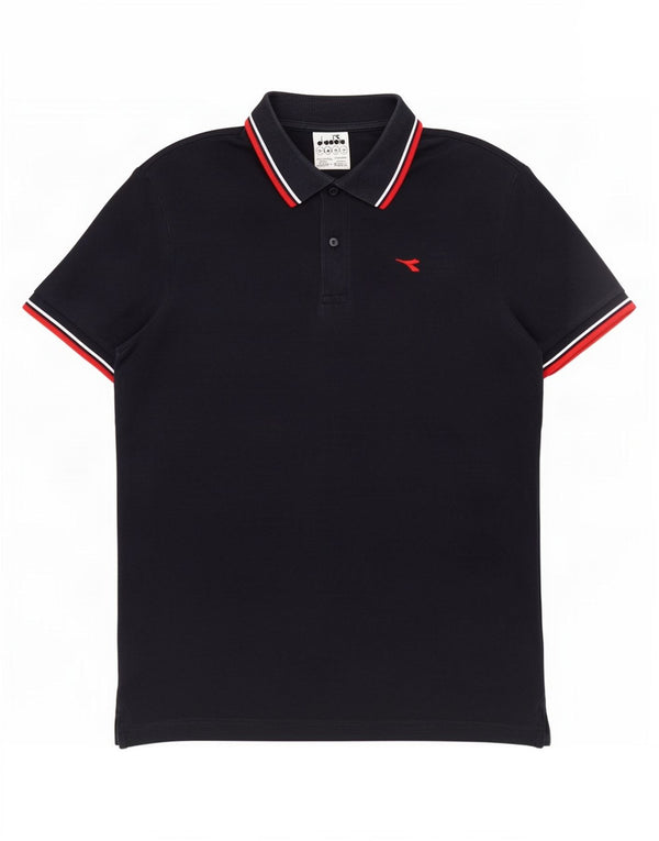 Diadora Mens Polo Shirt Large Navy Blue Cotton