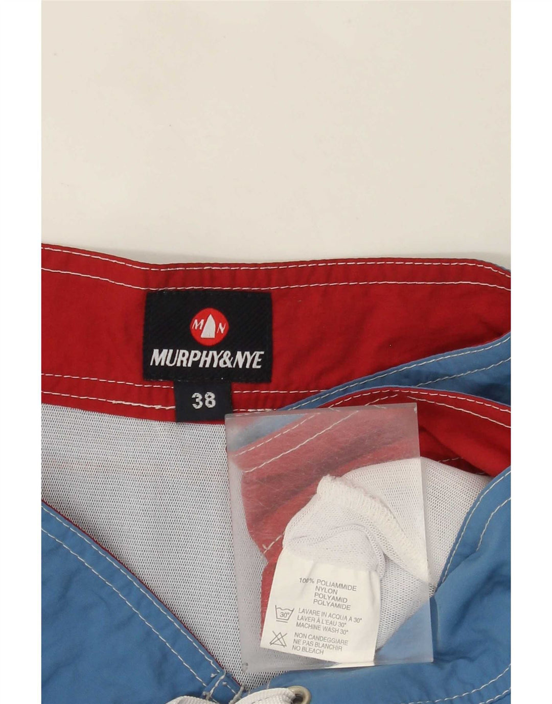 Murphy & Nye Mens Graphic Swimming Shorts XL  Blue Colourblock Polyamide