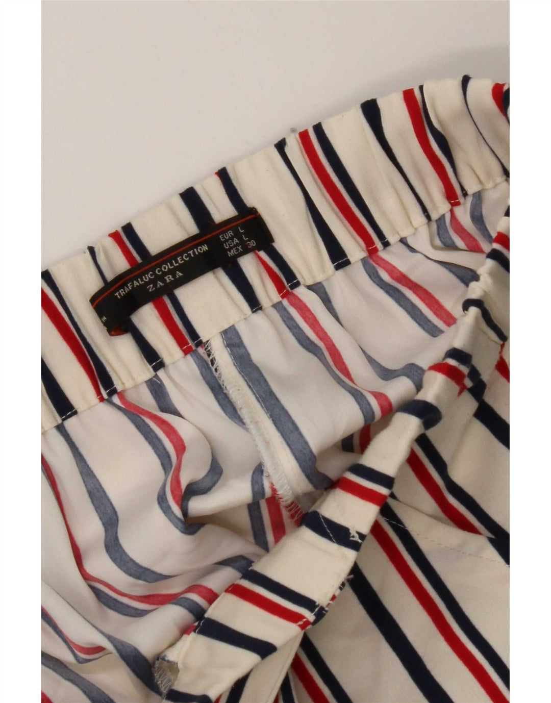 Zara Womens Capri Trousers Large W34 L22 White Striped