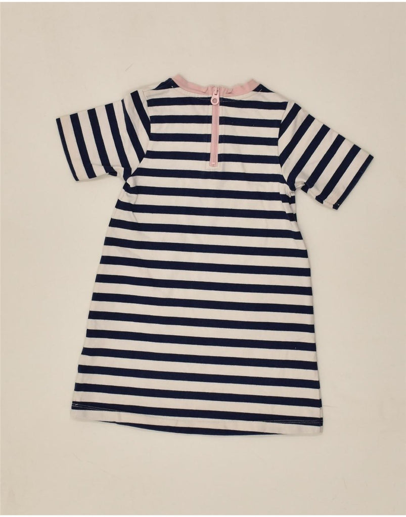 JOULES Girls T-Shirt Dress 3-4 Years Navy Blue Striped Cotton | Vintage Joules | Thrift | Second-Hand Joules | Used Clothing | Messina Hembry 