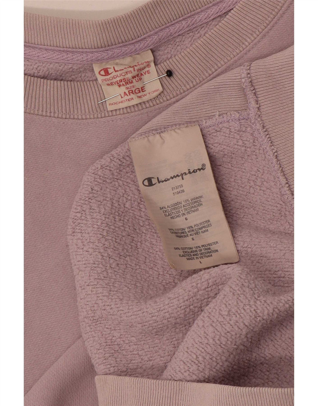 Champion Mens Sweatshirt Jumper Large Pink Cotton