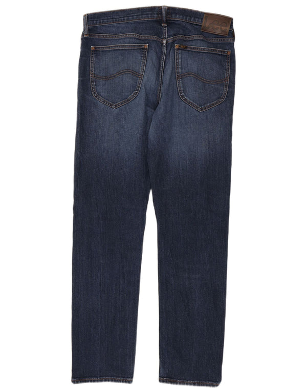 Lee Mens Daren Zip Fly Straight Jeans W33 L32 Navy Blue Cotton