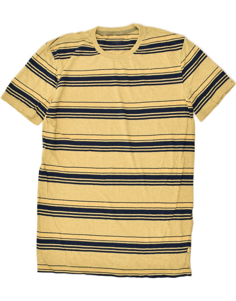 QUIKSILVER Mens T-Shirt Top XS Yellow Striped Cotton | Vintage Quiksilver | Thrift | Second-Hand Quiksilver | Used Clothing | Messina Hembry 