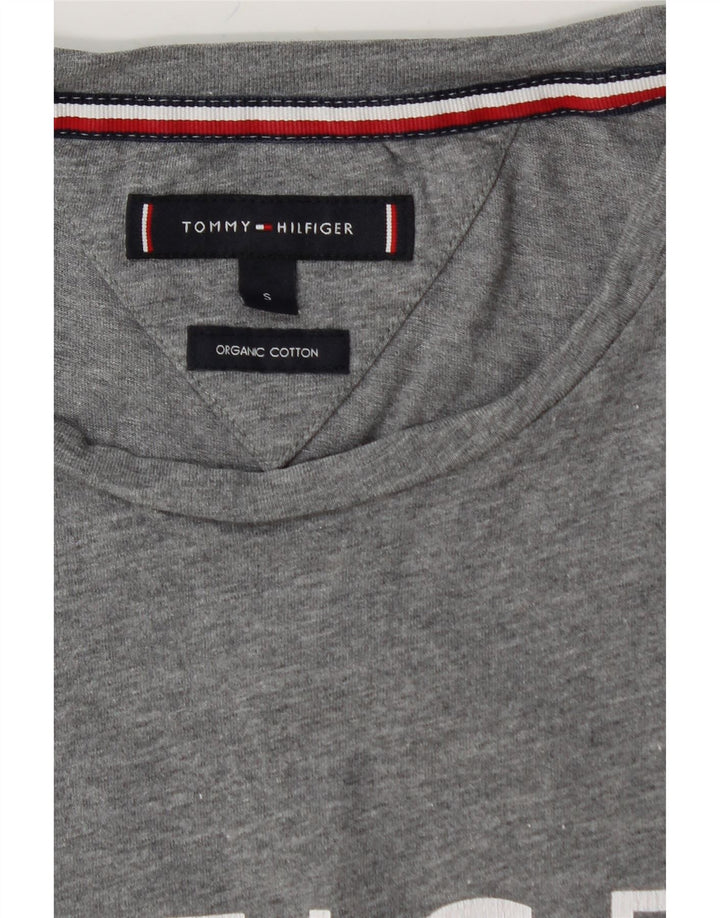 TOMMY HILFIGER Mens Graphic T-Shirt Top Small Grey Cotton Vintage Tommy Hilfiger and Second-Hand Tommy Hilfiger from Messina Hembry 