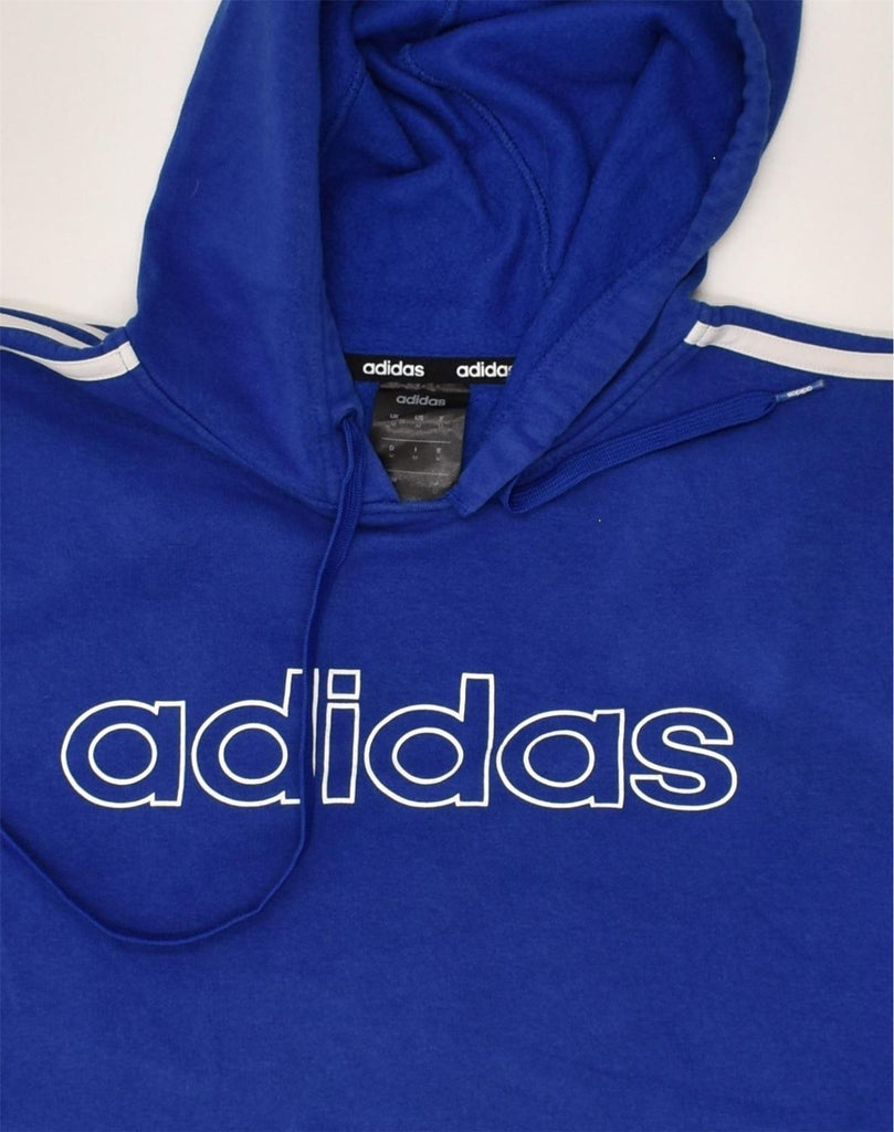 ADIDAS Mens Graphic Hoodie Jumper Medium Blue Cotton | Vintage Adidas | Thrift | Second-Hand Adidas | Used Clothing | Messina Hembry 