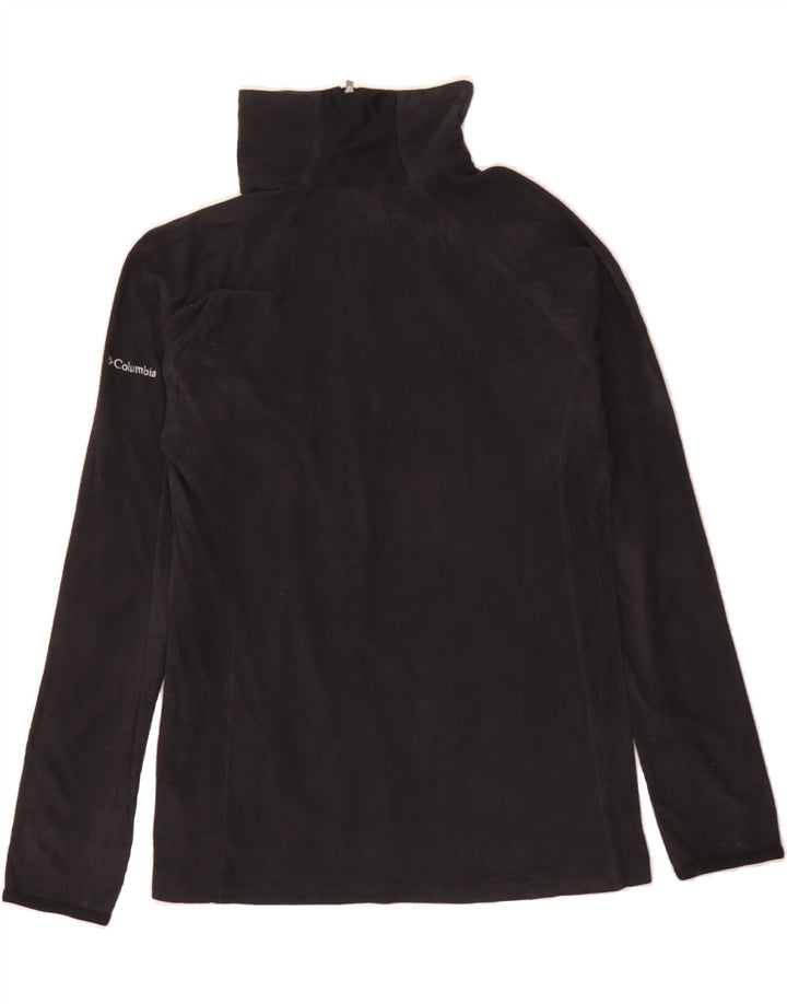 COLUMBIA Womens Zip Neck Fleece Jumper UK 16 Large Black Polyester Vintage Columbia and Second-Hand Columbia from Messina Hembry 