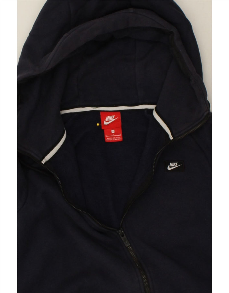 NIKE Mens Zip Hoodie Sweater Small Navy Blue Cotton | Vintage Nike | Thrift | Second-Hand Nike | Used Clothing | Messina Hembry 