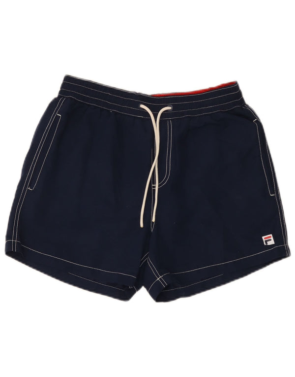 Fila Mens Swimming Shorts Small  Navy Blue Polyester