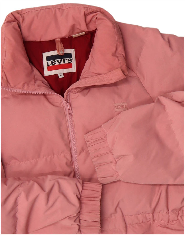 Levi's Womens Padded Jacket UK 14 Medium Pink Polyester