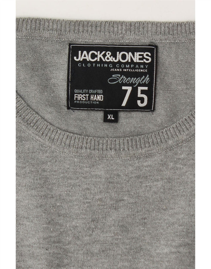 Jack & Jones Mens Crew Neck Jumper Sweater XL Grey Flecked