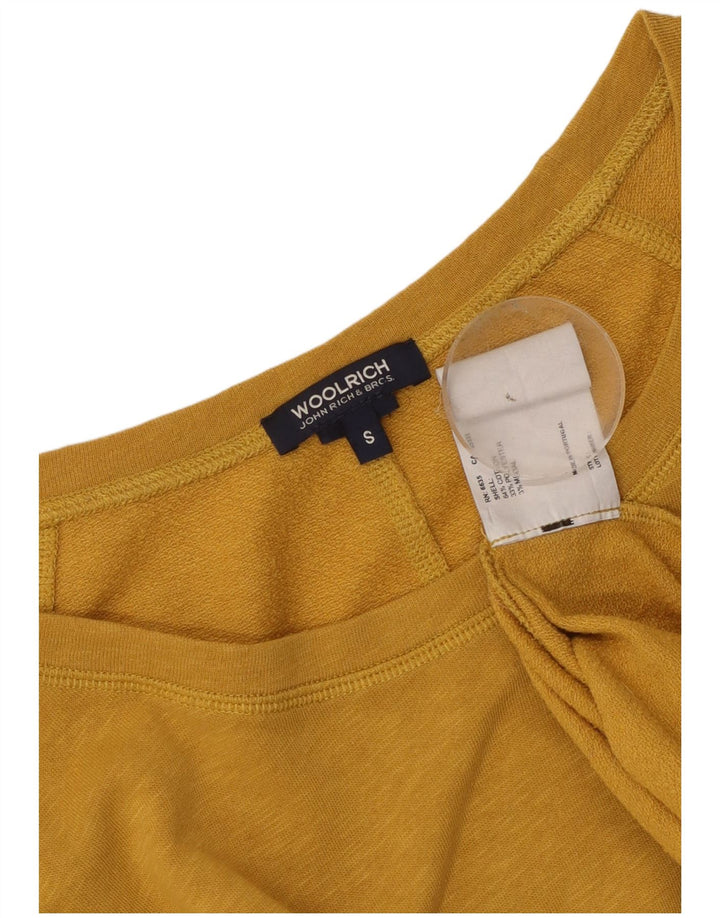 Woolrich Womens Oversized Top Long Sleeve UK 10 Small Yellow Cotton