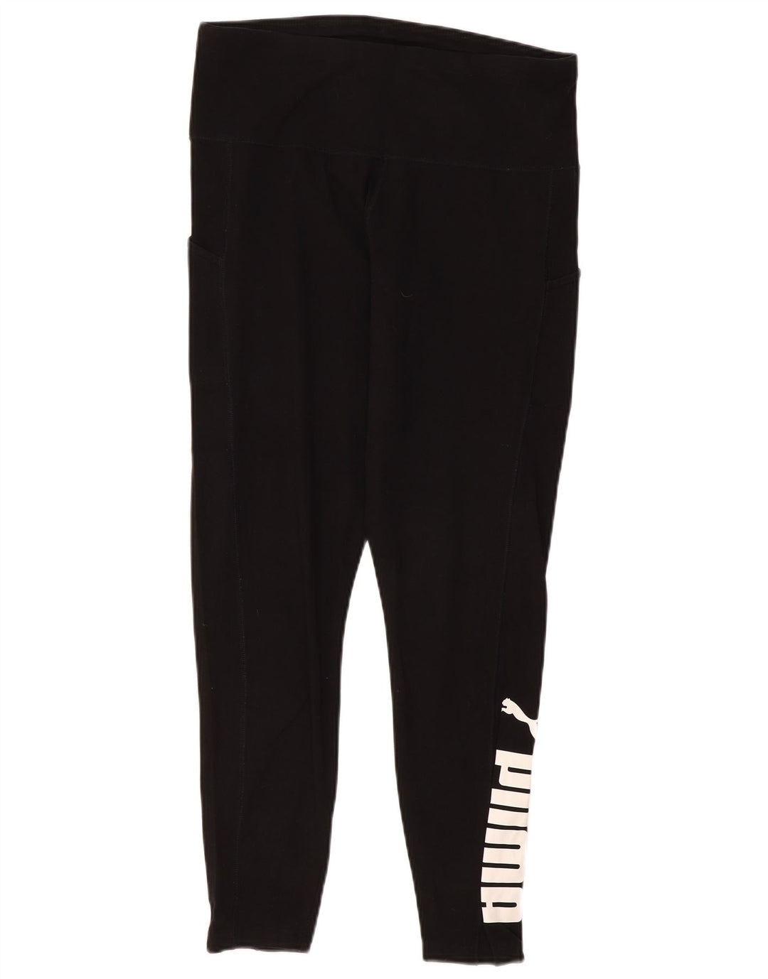 PUMA Womens Graphic Leggings UK 14 Large Black Cotton
