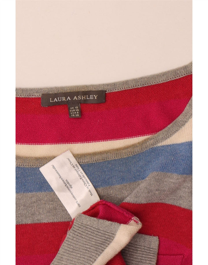 Laura Ashley Womens Boat Neck Jumper Sweater UK 10 Small Multicoloured