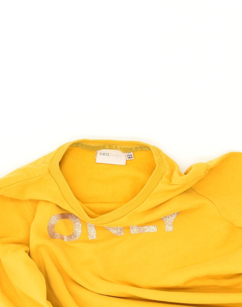 VINTAGE Girls Graphic Sweatshirt Jumper 9-10 Years Yellow Cotton | Vintage Vintage | Thrift | Second-Hand Vintage | Used Clothing | Messina Hembry 