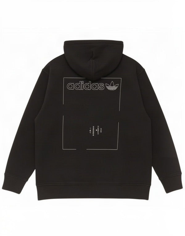 Adidas Mens Graphic Zip Hoodie Sweater Large Black Cotton