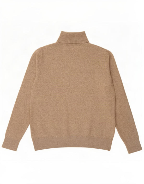 Marks & Spencer Womens Roll Neck Jumper Sweater UK 10 Small Beige Polyester