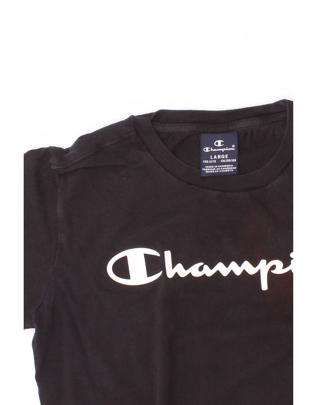 Champion Boys Graphic T-Shirt Top 11-12 Years Large Black