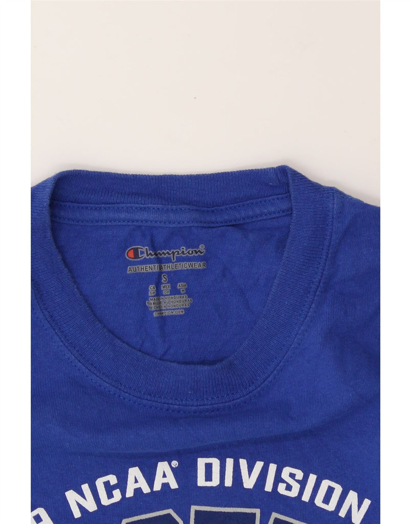 CHAMPION Mens Graphic Top Long Sleeve Small Blue Vintage Champion and Second-Hand Champion from Messina Hembry 