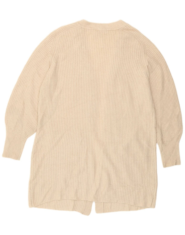 Fat Face Womens Oversized Longline Cardigan Sweater UK 16 Large Off White