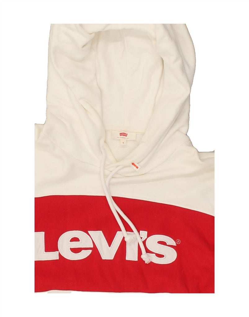 LEVI'S Mens Graphic Hoodie Jumper Small White Cotton | Vintage Levi's | Thrift | Second-Hand Levi's | Used Clothing | Messina Hembry 