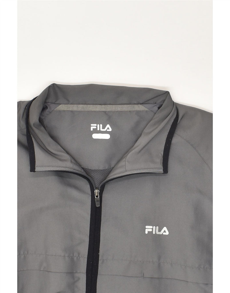 FILA Mens Tracksuit Top Jacket 2XL Grey Polyester | Vintage Fila | Thrift | Second-Hand Fila | Used Clothing | Messina Hembry 