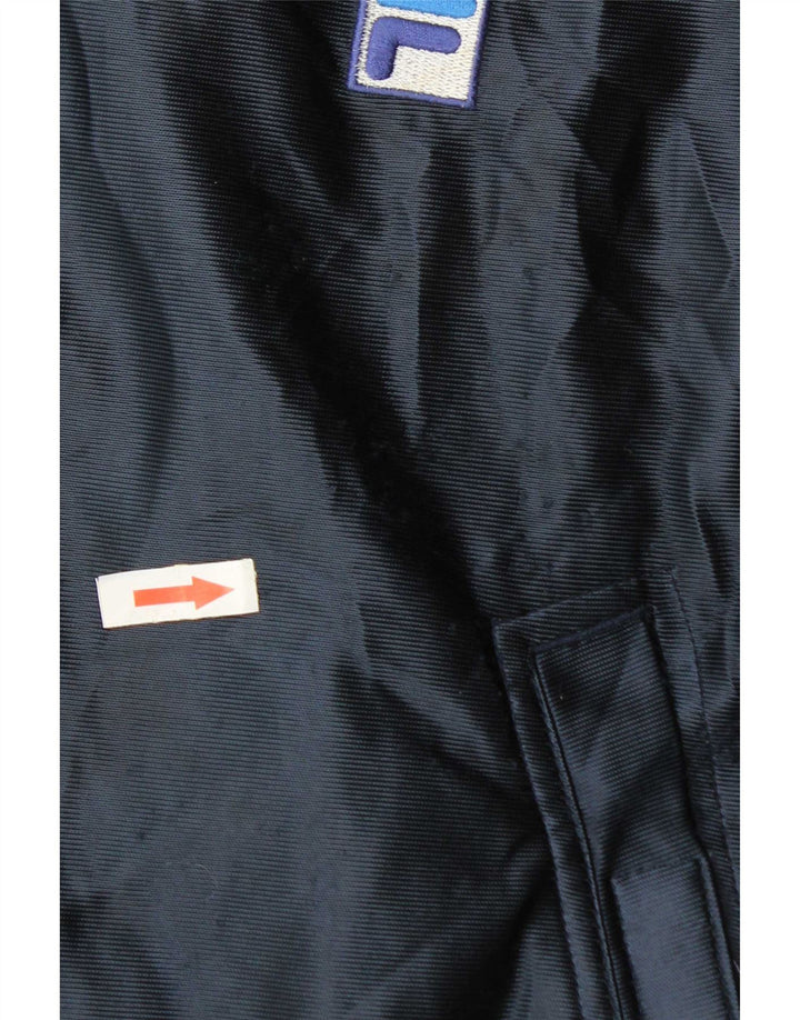 Fila Womens Crop Hooded Tracksuit Top Jacket UK 14 Medium Navy Blue