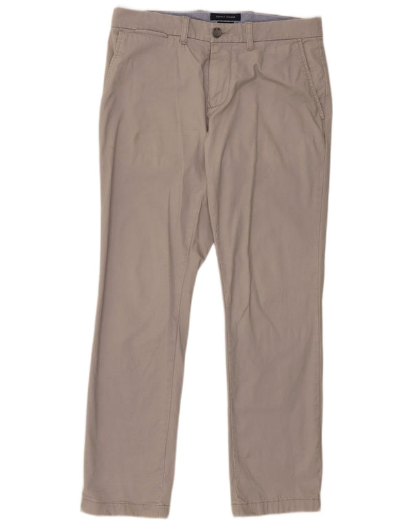 Tommy Hilfiger Mens Slim Fit Chino Trousers W31 L30 Grey Cotton