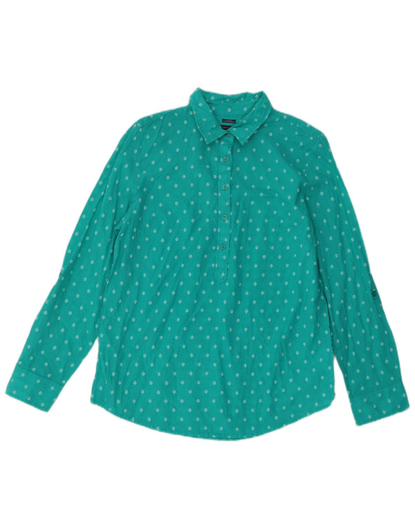 Tommy Hilfiger Womens Pullover Shirt UK 14 Medium Turquoise Geometric