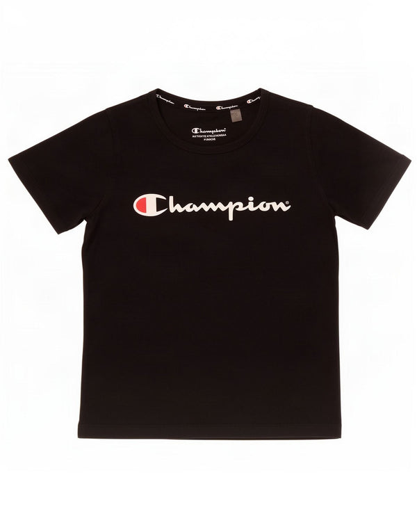 Champion Girls Graphic T-Shirt Top 11-12 Years Black Cotton