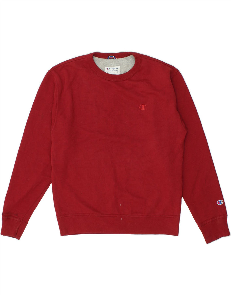 CHAMPION Mens Sweatshirt Jumper Medium Red Cotton | Vintage Champion | Thrift | Second-Hand Champion | Used Clothing | Messina Hembry 