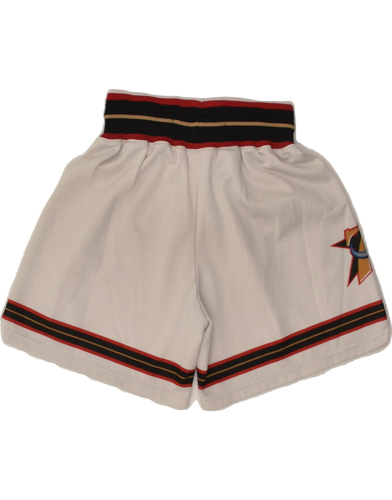 CHAMPION Boys Graphic Sport Shorts 13-14 Years Beige Polyamide | Vintage Champion | Thrift | Second-Hand Champion | Used Clothing | Messina Hembry 