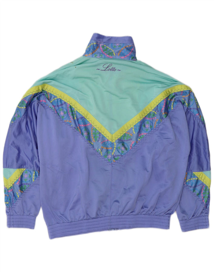 Lotto Mens Loose Fit Tracksuit Top Jacket Small Purple Colourblock
