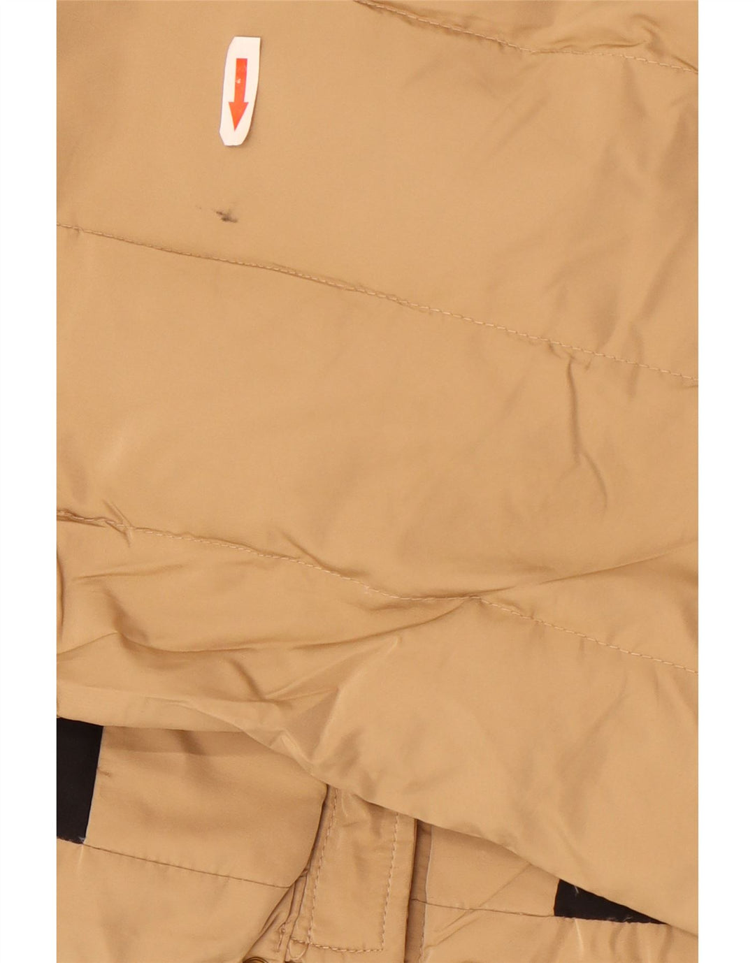 Zara Womens Hooded Padded Coat UK 14 Medium Beige Polyester