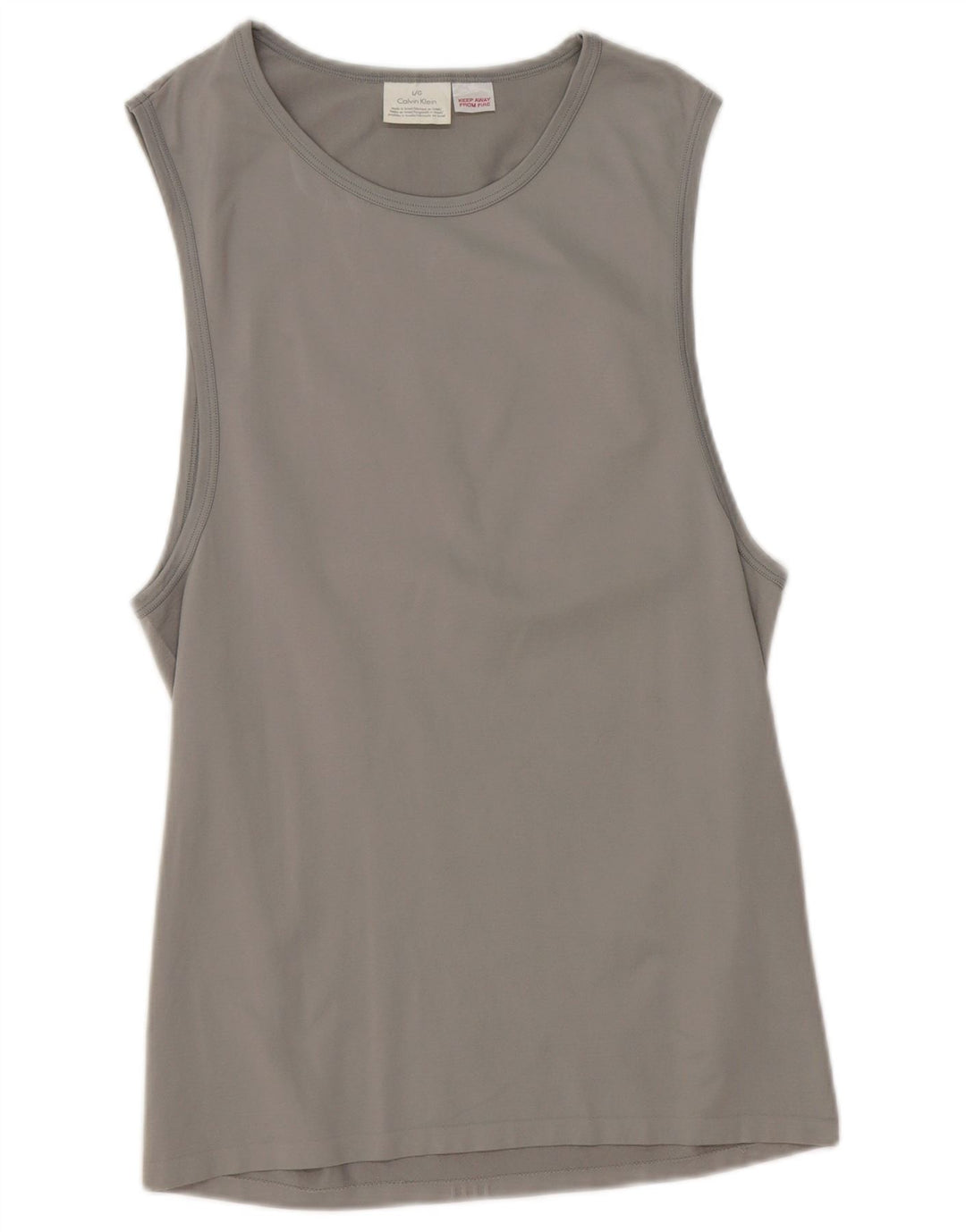 CALVIN KLEIN Mens Vest Top Large Grey Nylon