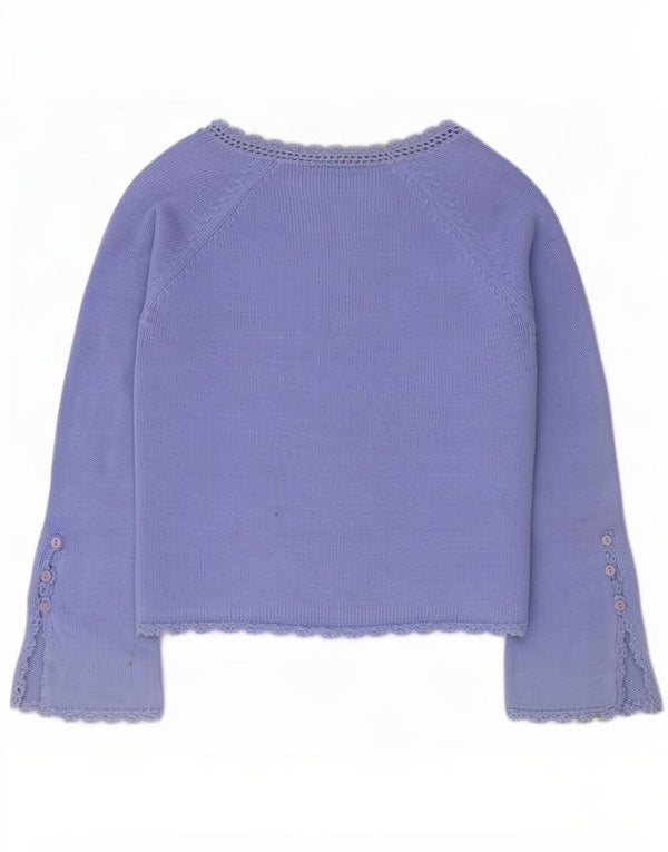 Marks & Spencer Womens Top Long Sleeve UK 16 Large Blue Cotton